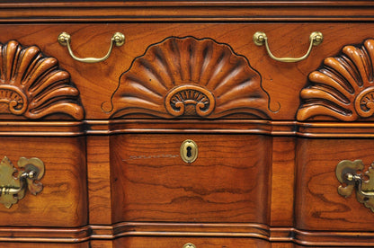 Vintage Georgian Cherry 3 Drawer Block Front Bachelor Chest Dresser by Harden