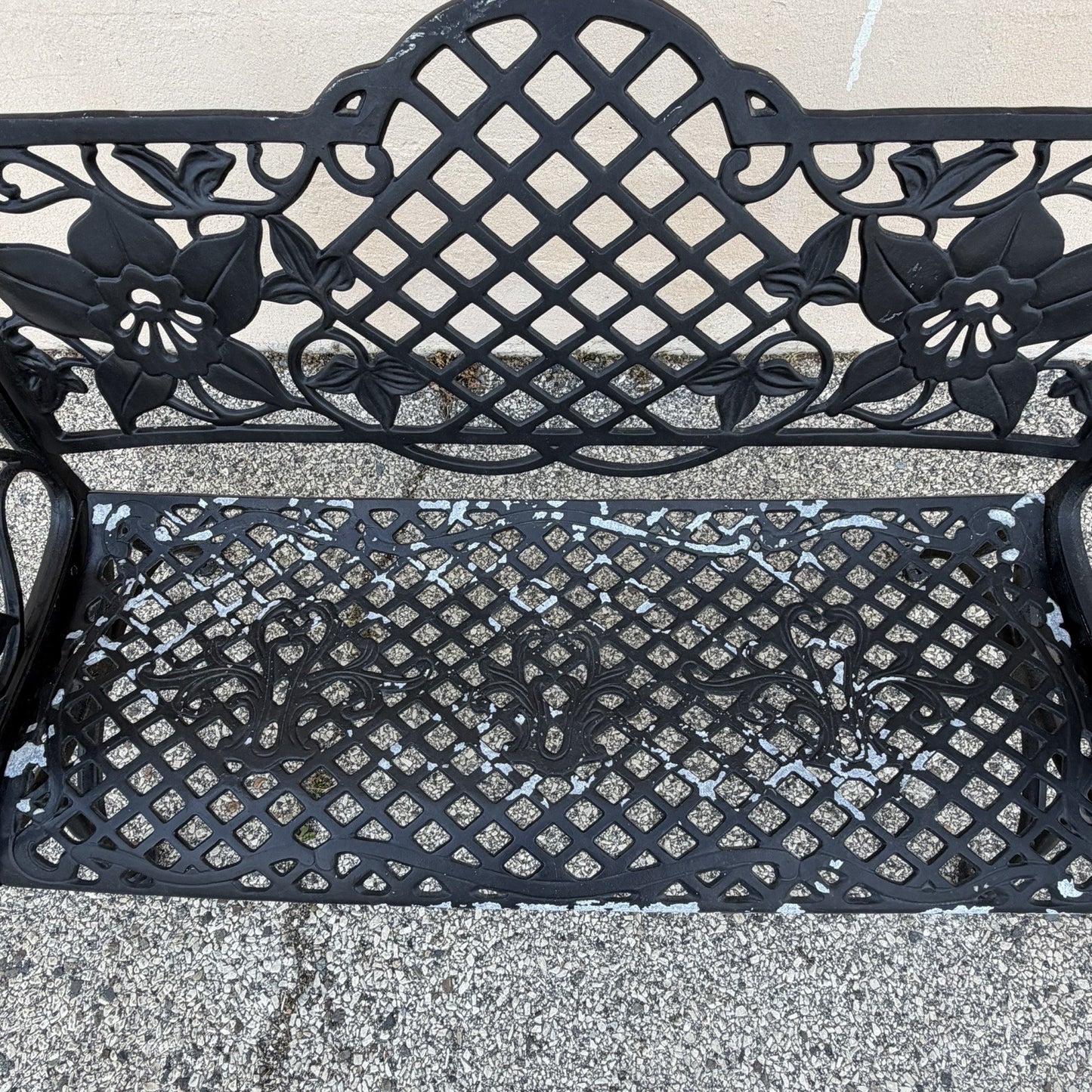 Contemporary Art Nouveau Style Cast Aluminum Garden Patio Garden Bench Loveseat
