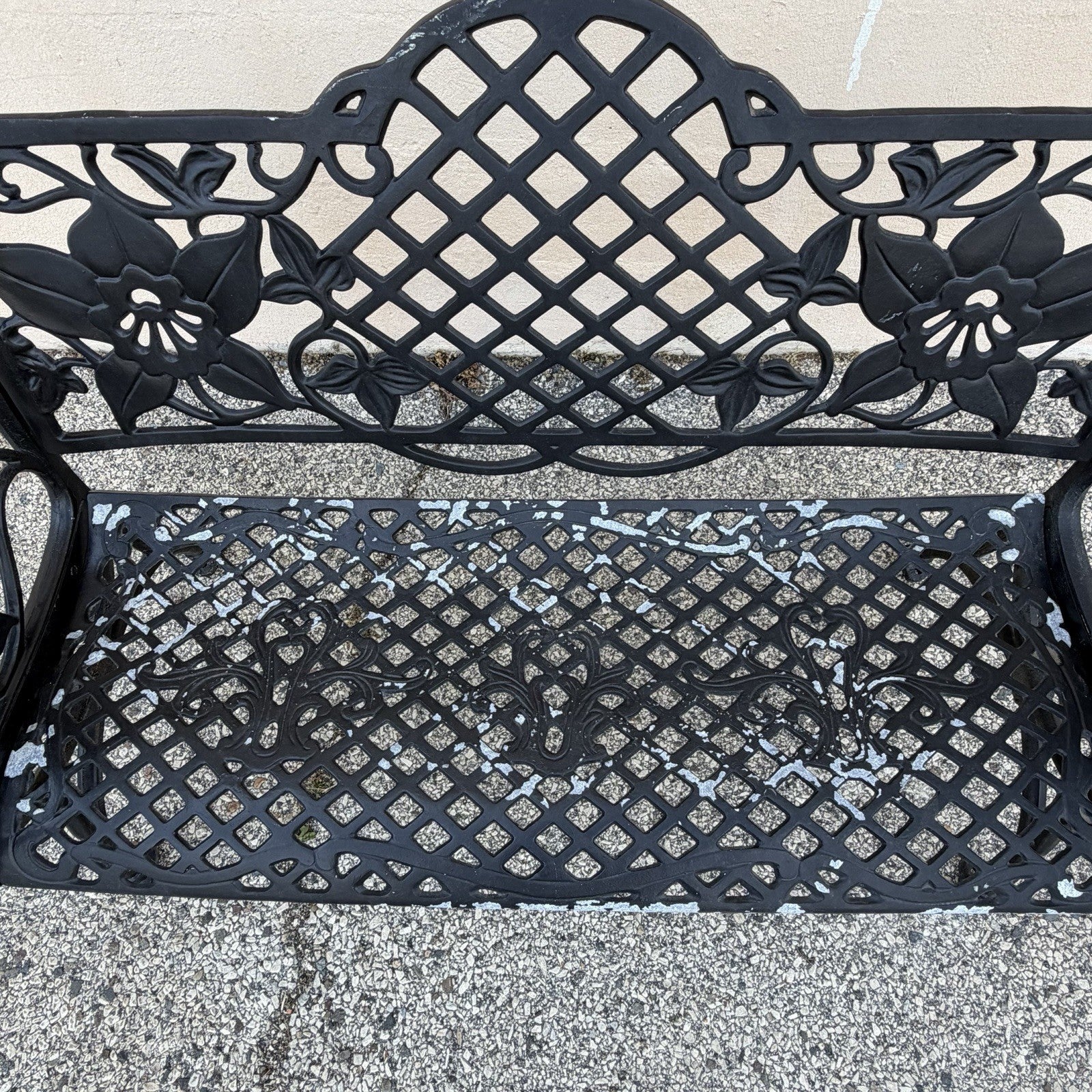 Contemporary Art Nouveau Style Cast Aluminum Garden Patio Garden Bench Loveseat