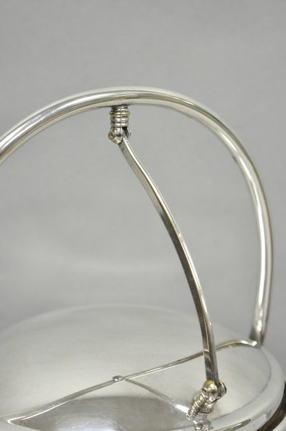 Vintage Art Deco Silver Plated Reticulating Hinge Bar Ice Bucket w/ "S" Monogram