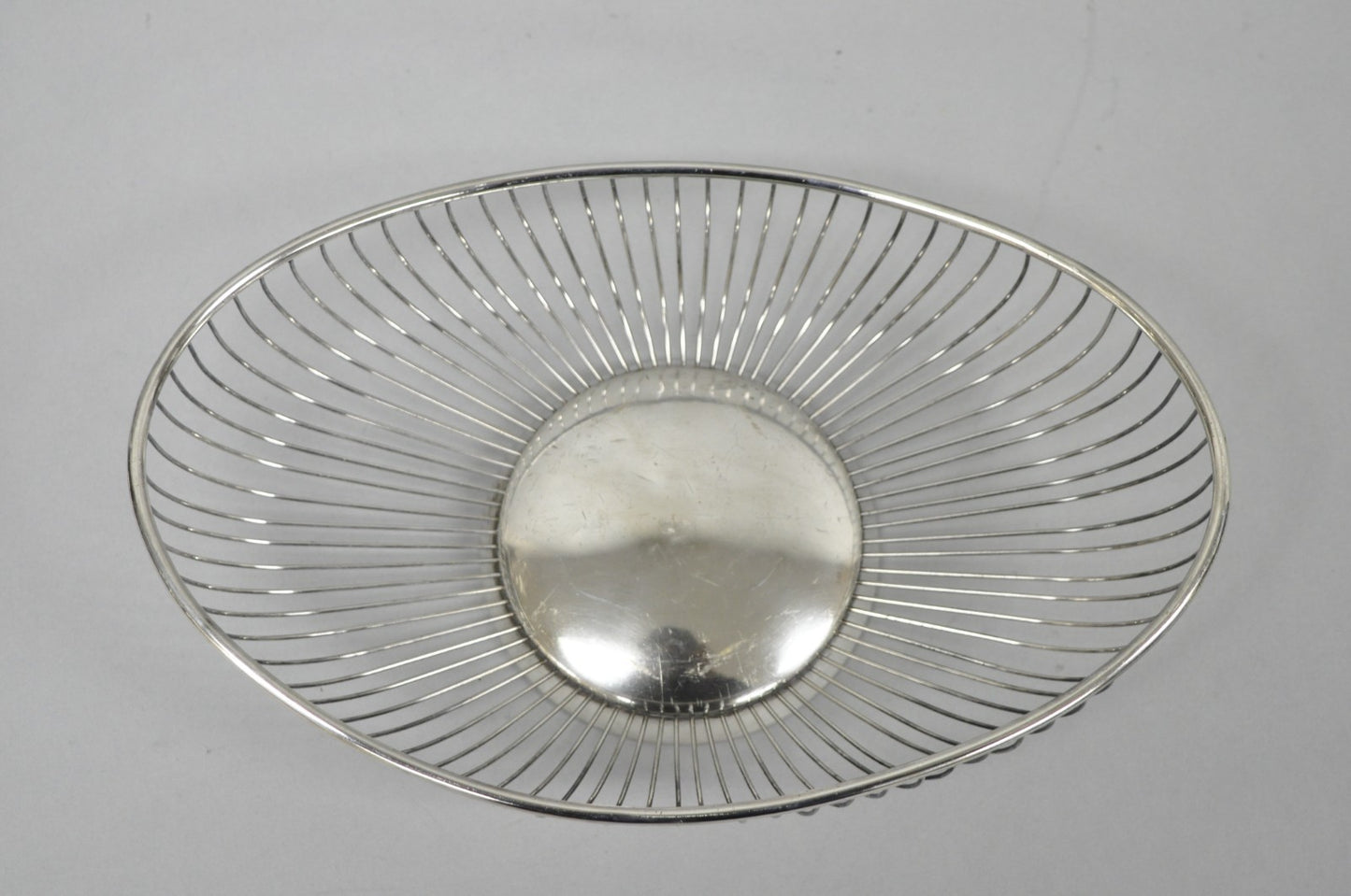 Vintage Mid Century Modern Eales Italy Silver Plated Wire Fruit Bread Basket