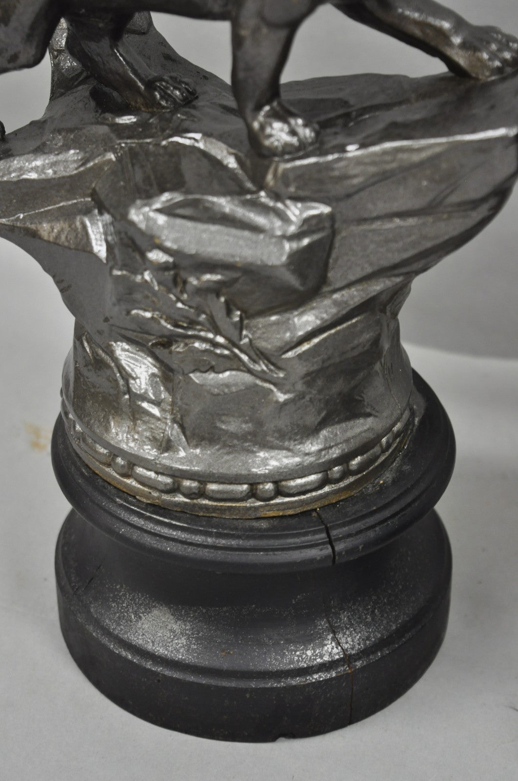 Antique French Renaissance "Le Force & Le Pouvoir" Spelter Metal Sculpture Pair