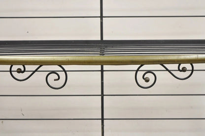 Vintage French Bakers Rack 3 Tier Scrolling Wrought Iron and Brass Etagere