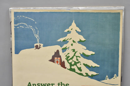 Original Vintage 1918 WWI Poster 'Red Cross Christmas Roll Call' Ray Greenleaf