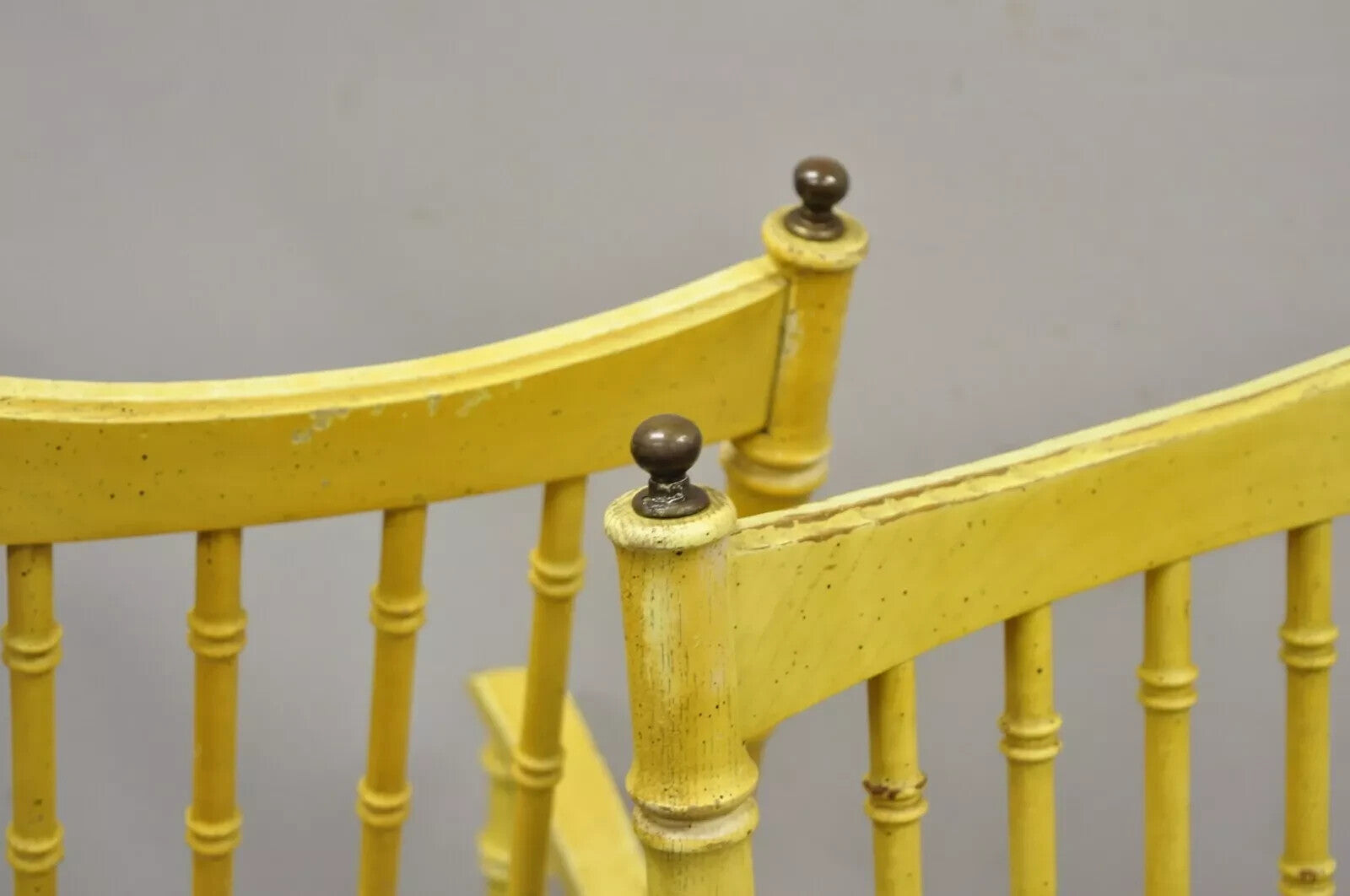 Vintage Thomasville Hollywood Regency Yellow Faux Bamboo Dining Chair - Set of 6