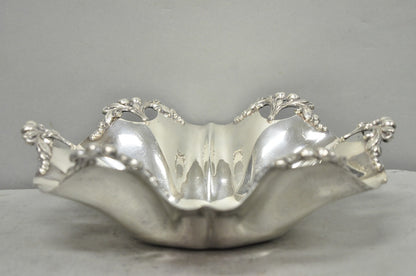 Vintage Victorian Silver Plated Scalloped Candy Dish Fruit Bowl Berry Design