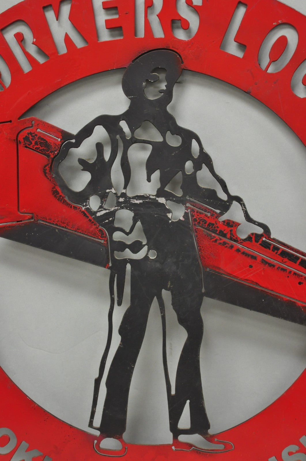 Iron Workers 361 Brooklyn & Long Island Hanging Wall Steel Black Metal Plaque