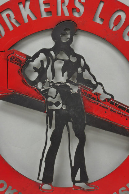 Iron Workers 361 Brooklyn & Long Island Hanging Wall Steel Black Metal Plaque
