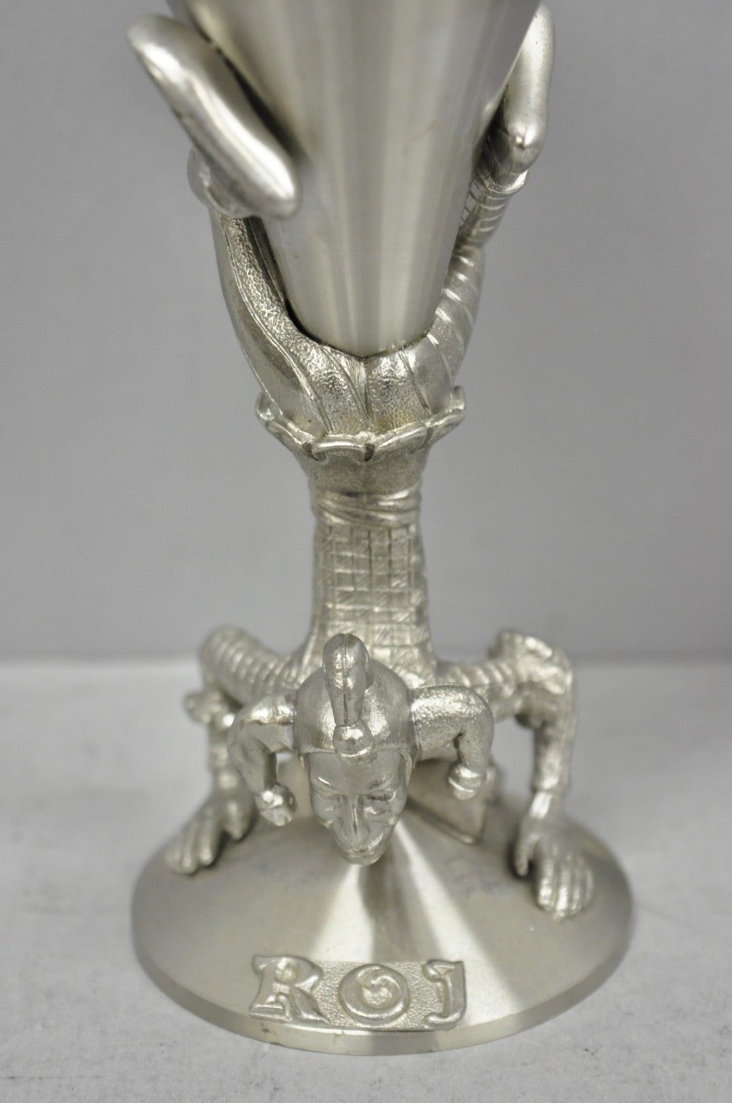 Vintage Royal Order of Jesters Figural Pewter Metal Award Renaissance Goblet