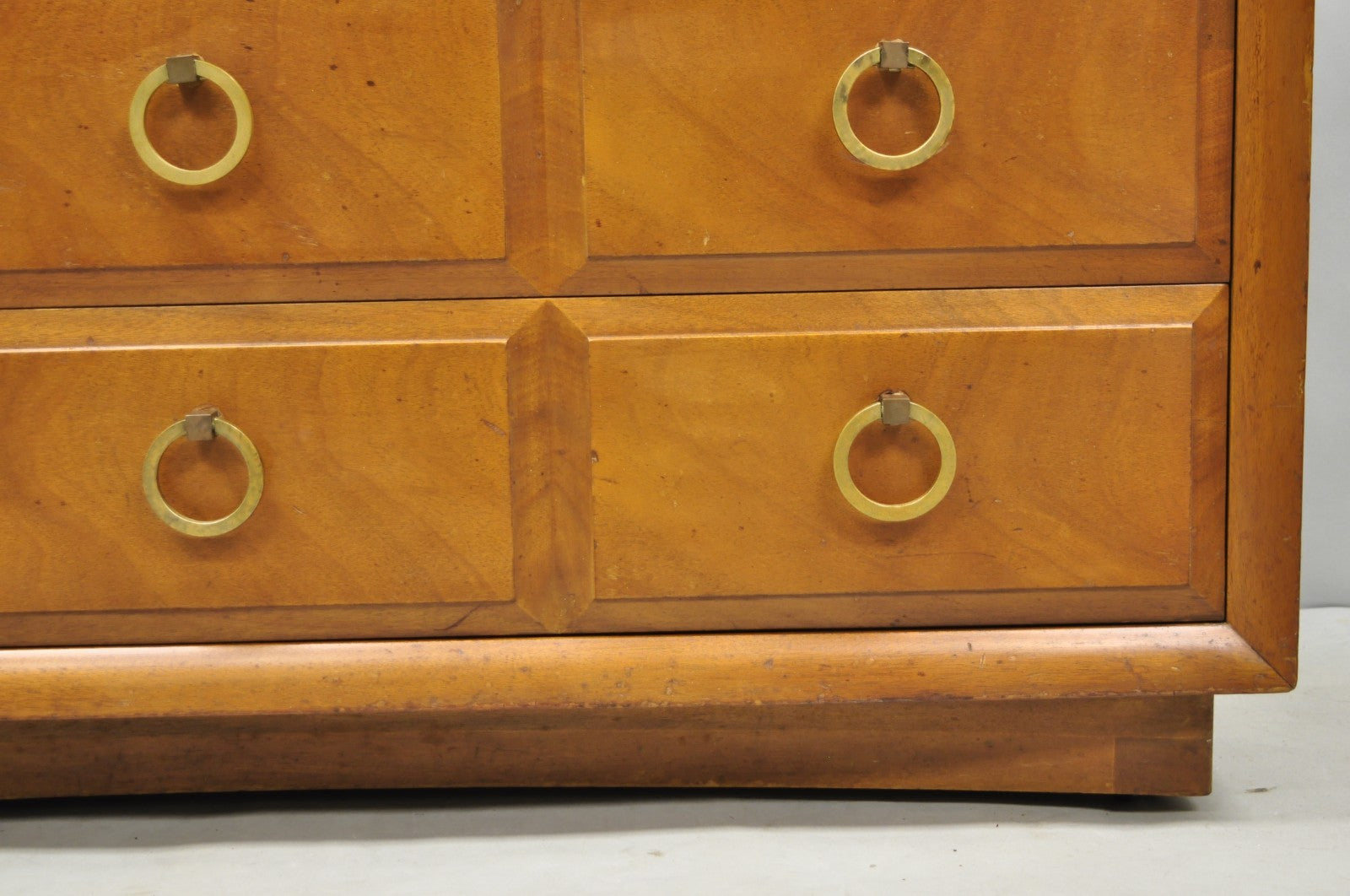 Vintage T.H. Robsjohn Gibbings for Widdicomb Mahogany Brass Ring China Cabinet