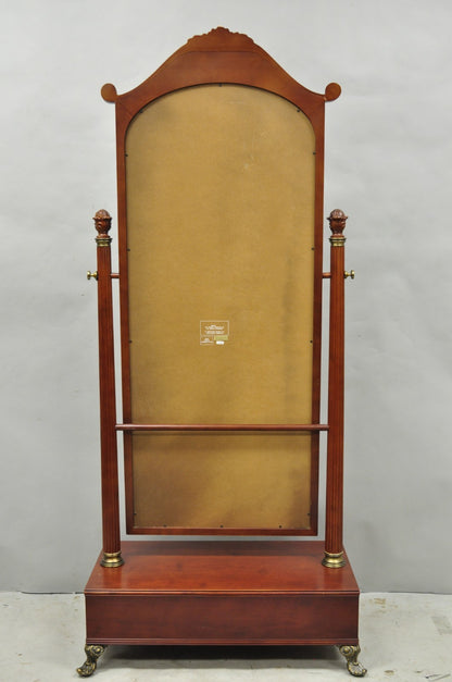 Bombay Company Cherry Wood Victorian Style Standing Cheval Mirror with Drawer