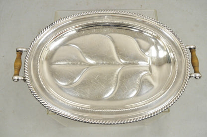 Antique English Victorian Silver Plated Paw Foot Meat Cutlery Chaffing Dish Tray