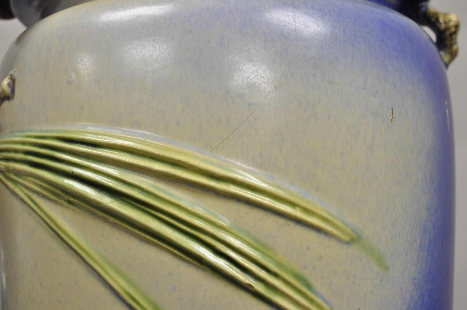 Vintage Roseville Pottery Pine Cone Umbrella Stand in Blue #777-20"