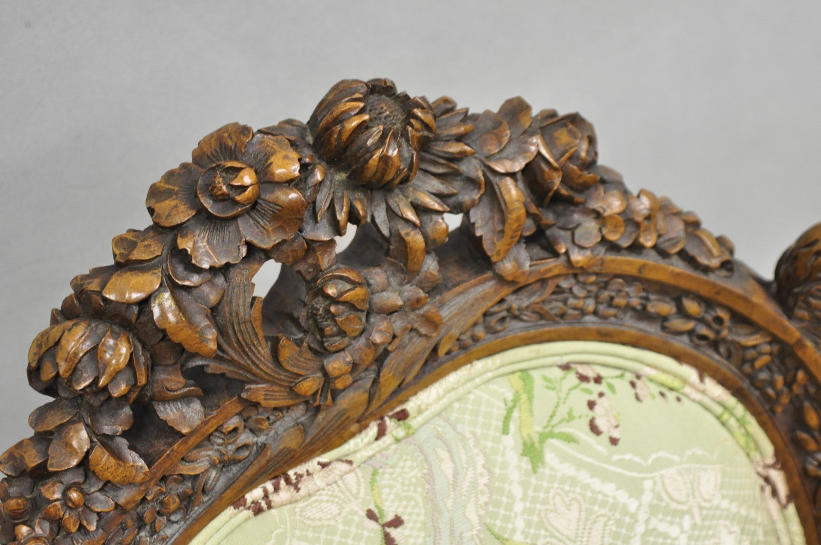 Antique Italian Regency Swan Carved Walnut French Victorian Club Lounge Chair