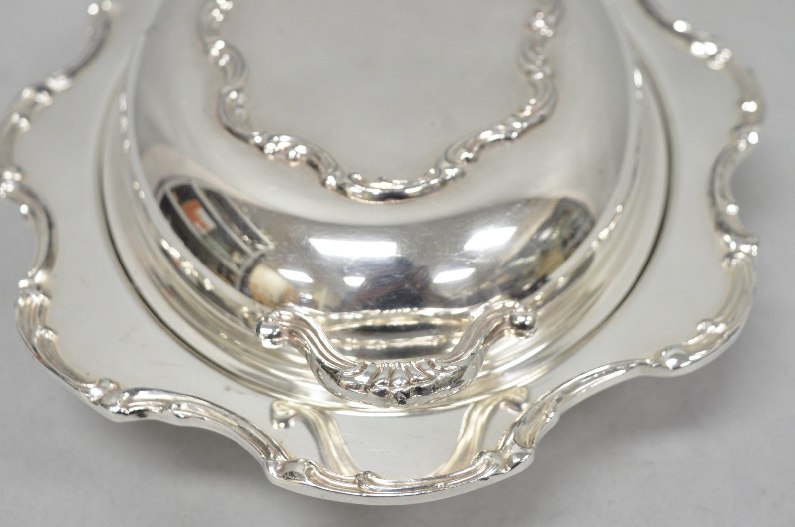 Vintage Victorian Style Silver Plated Covered Vegetable Serving Dish Platter