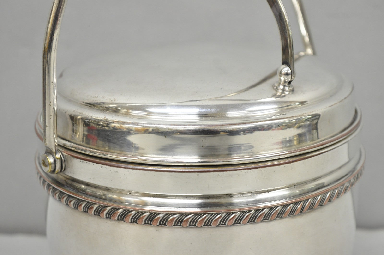 Vintage Bernard Rice's Sons Silver Plated Reticulating Hinge Lid Bar Ice Bucket