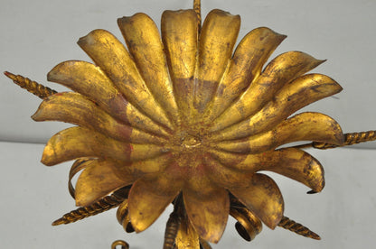 Vintage Italian Hollywood Regency Gold Gilt Tole Metal Iron Compote Centerpiece