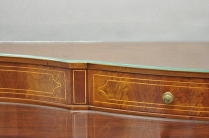Vintage Hepplewhite Sheraton Mahogany Serpentine Buffet Sideboard attr. Baker