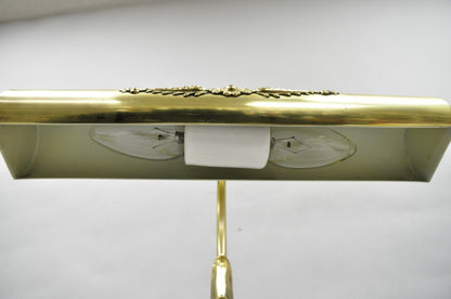 Vintage Victorian Style Brass Acanthus Scrolling Bankers Desk Table Lamp