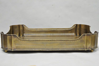 Contemporary Large Burnished Brass Serving Platter Butlers Bar Tray on Feet