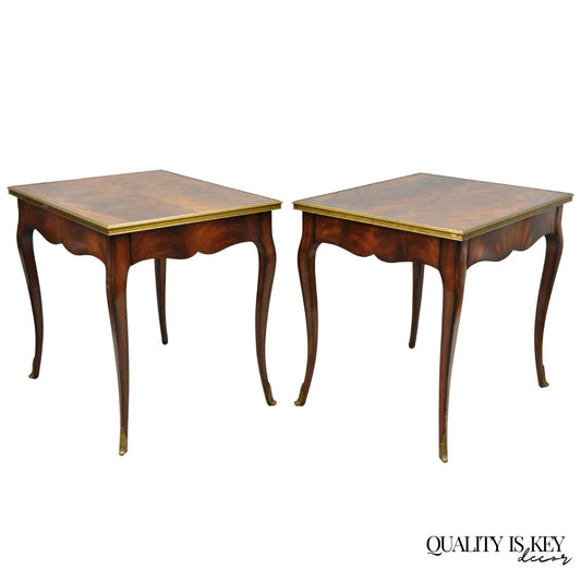 Ralph Lauren Noble Estate French Louis XV Mahogany One Drawer End Table - a Pair