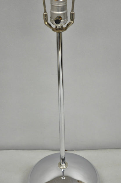 Vintage Mid Century Modern Chrome Modernist Table Lamp w/ Sculpted Base