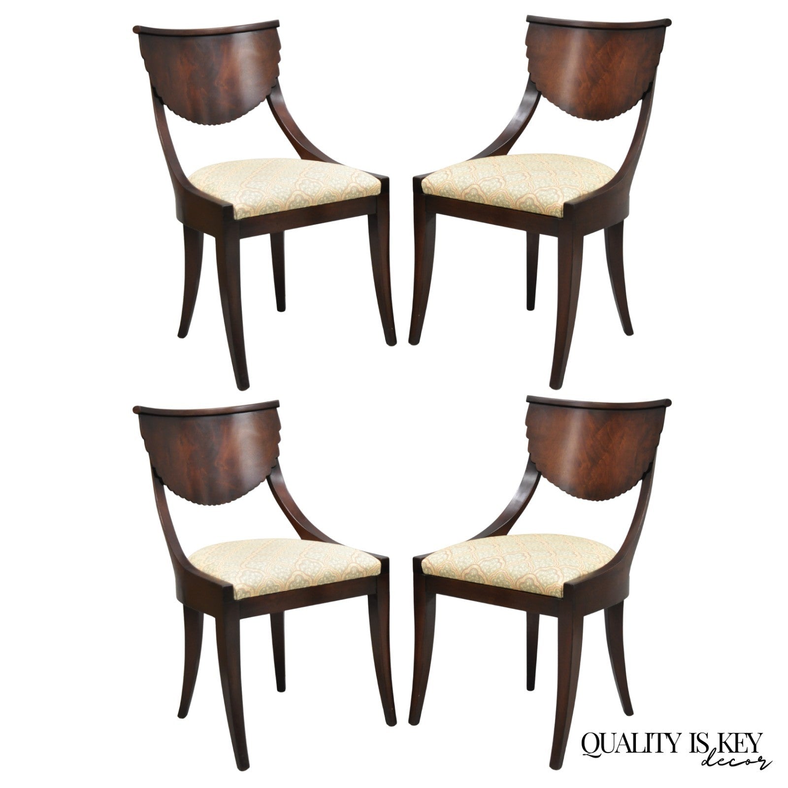 Pietro Constantini Italian Regency Mahogany Klismos Dining Chairs - Set of 4