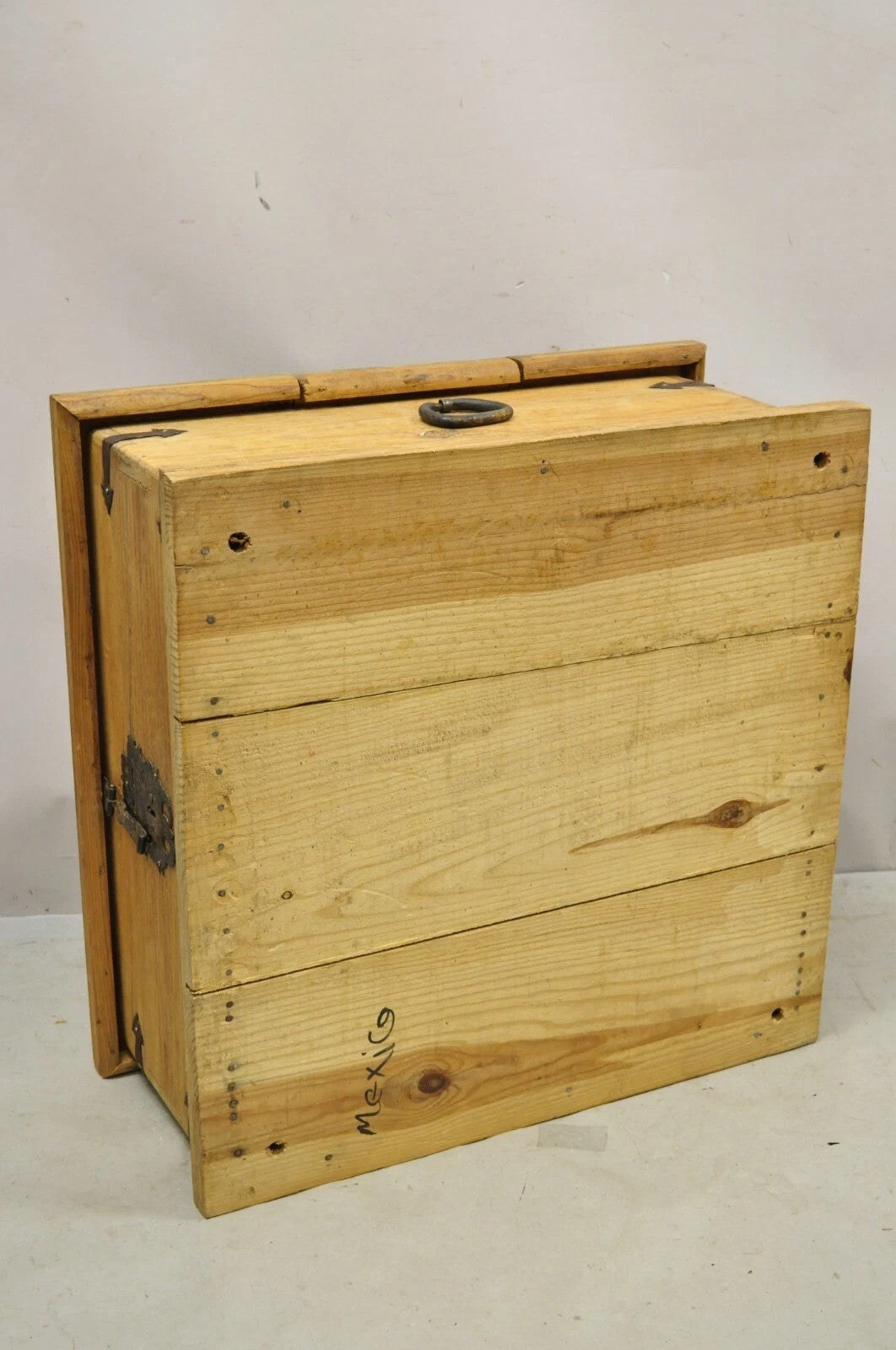 Farmhouse Renaissance Style Mexican Double Lid Wooden Coffee Table Storage Trunk