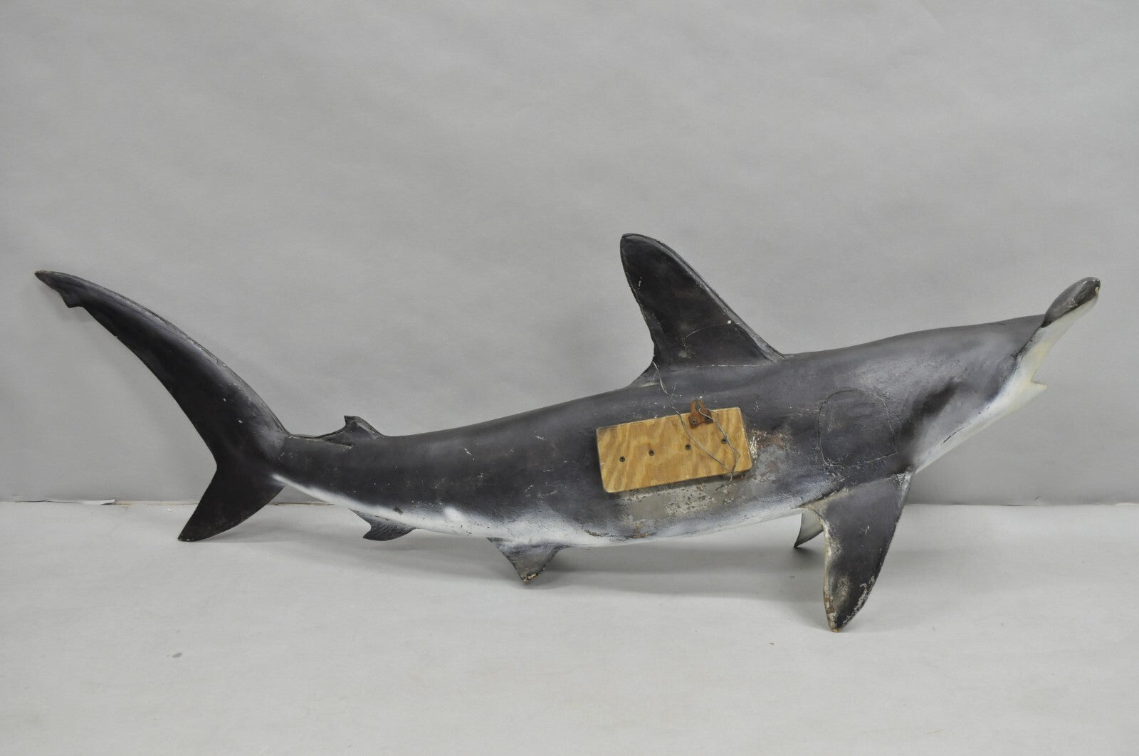 Vintage 67" Large Fiberglass Hammerhead Shark Fish Replica Wall Mount Display