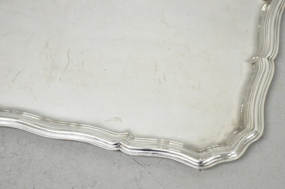 Vintage English Edwardian Silver Plated Scalloped Small Bar Trinket Dish Tray