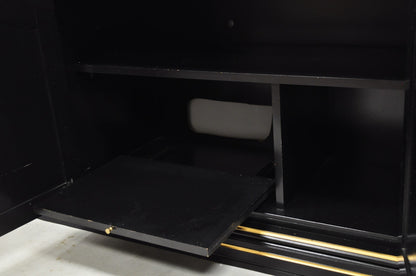 Habersham Chinoiserie Black Lacquer Credenza Buffet Media Entertainment Cabinet