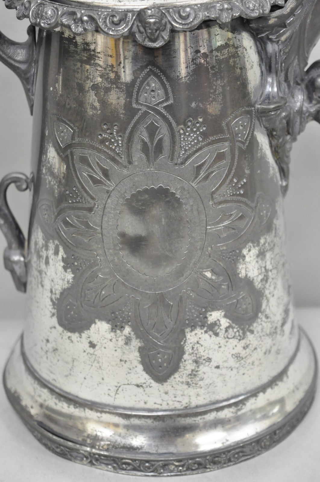 Antique American Victorian E. Kaufmann Figural Coffee Pot Water Pitcher w/ Eagle