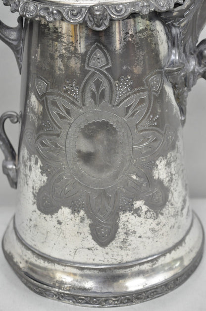 Antique American Victorian E. Kaufmann Figural Coffee Pot Water Pitcher w/ Eagle