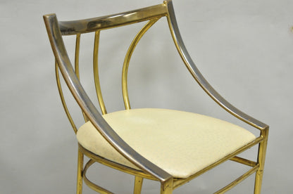 Vintage Italian Hollywood Regency Sculptural Brass Chiavari Style Accent Chair