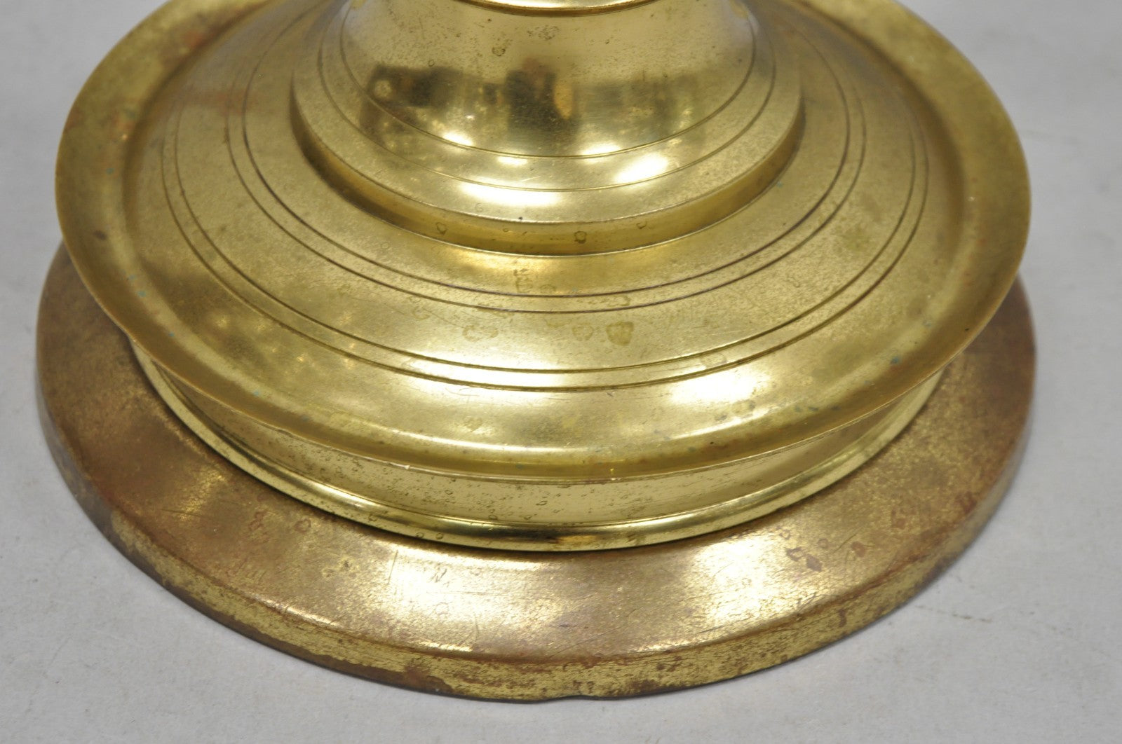 Vintage English Brass Spiral Barley Twist Candlestick Pole Floor Lamp