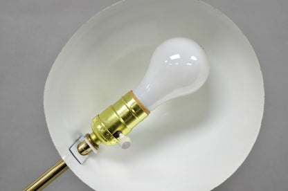 Vintage Mid Century Modern Kurt Versen Style Yellow Gooseneck Saucer Floor Lamp