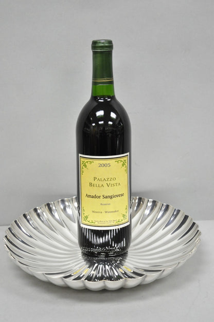 Antique Elkington English Regency 10.5" Round Scalloped Silver Plated Bowl Dish