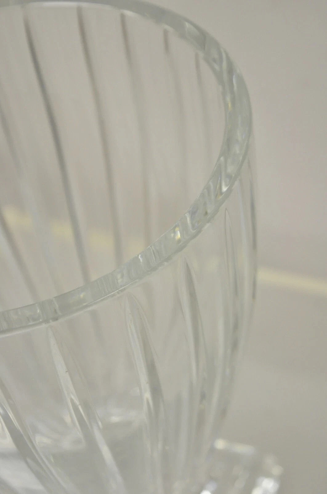 Vintage Modern Lead Crystal Glass 12" Fluted Flower Vase, Poland