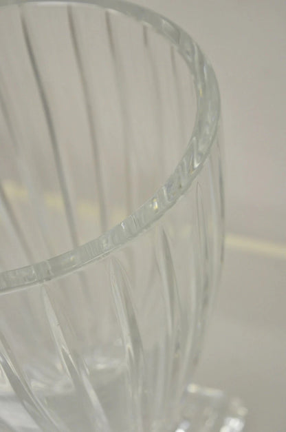 Vintage Modern Lead Crystal Glass 12" Fluted Flower Vase, Poland