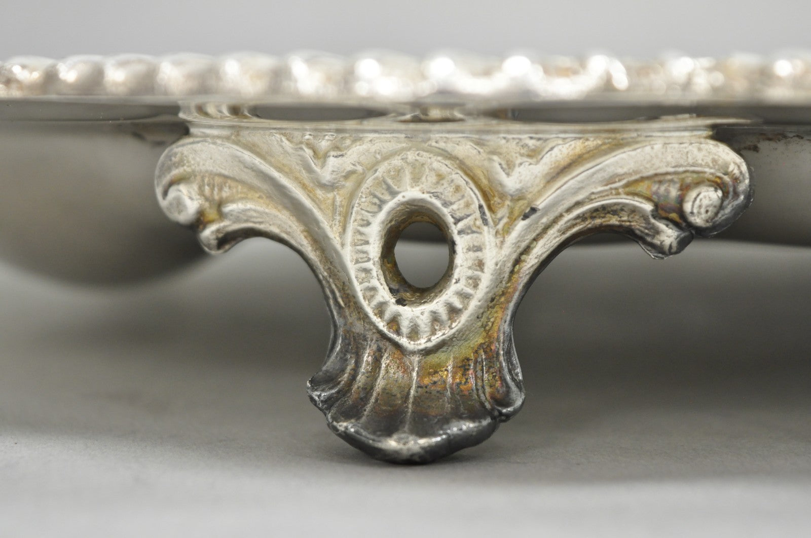 Vintage English Regency Silver Plated Meat Cutlery Serving Platter Tray by LB