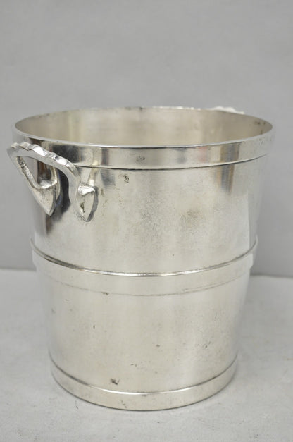Vintage Mid Century Modern Nickel Silver Plated "Room Service" Champagne Bucket