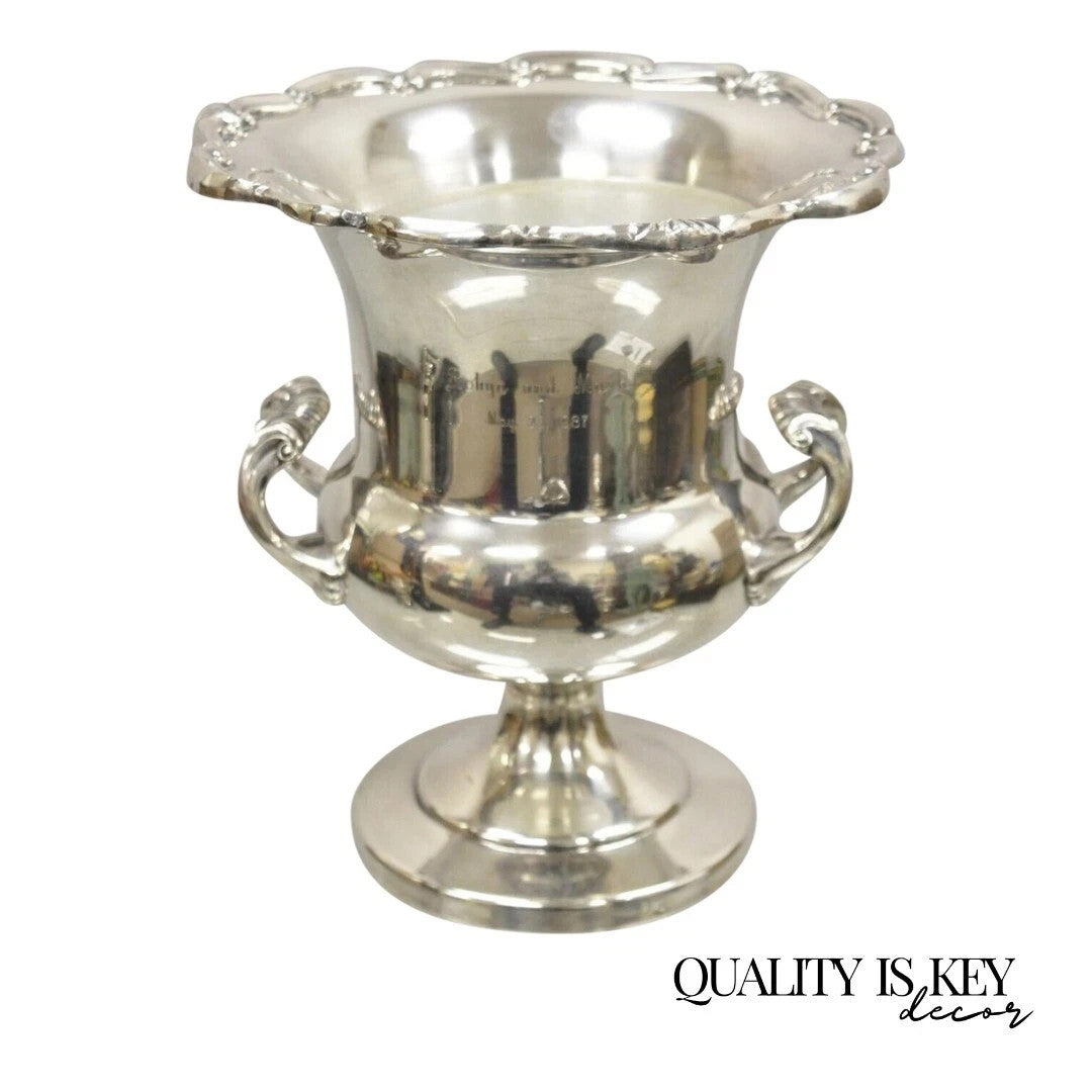 FB Rogers Silver Plated Trophy Cup Champagne Wine Chiller Ice Bucket - Engraved