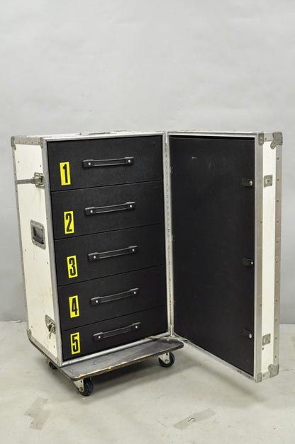 A&J 5 Drawer Road Case AA79-103 Rolling Production Hard Case Storage Trunk