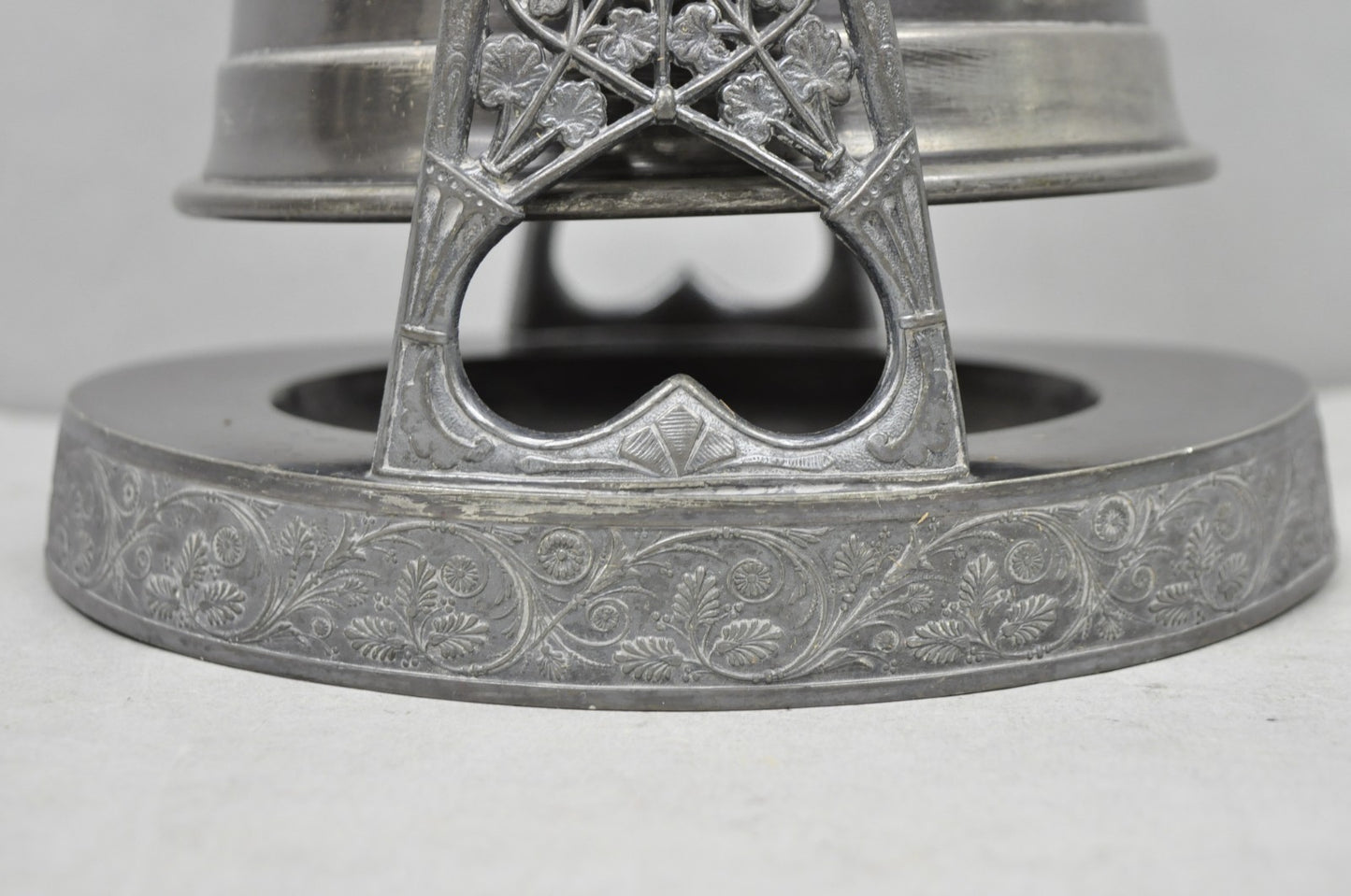 Antique English Victorian Silver Plated Tilting Coffee Pot on Stand w/ Engraving