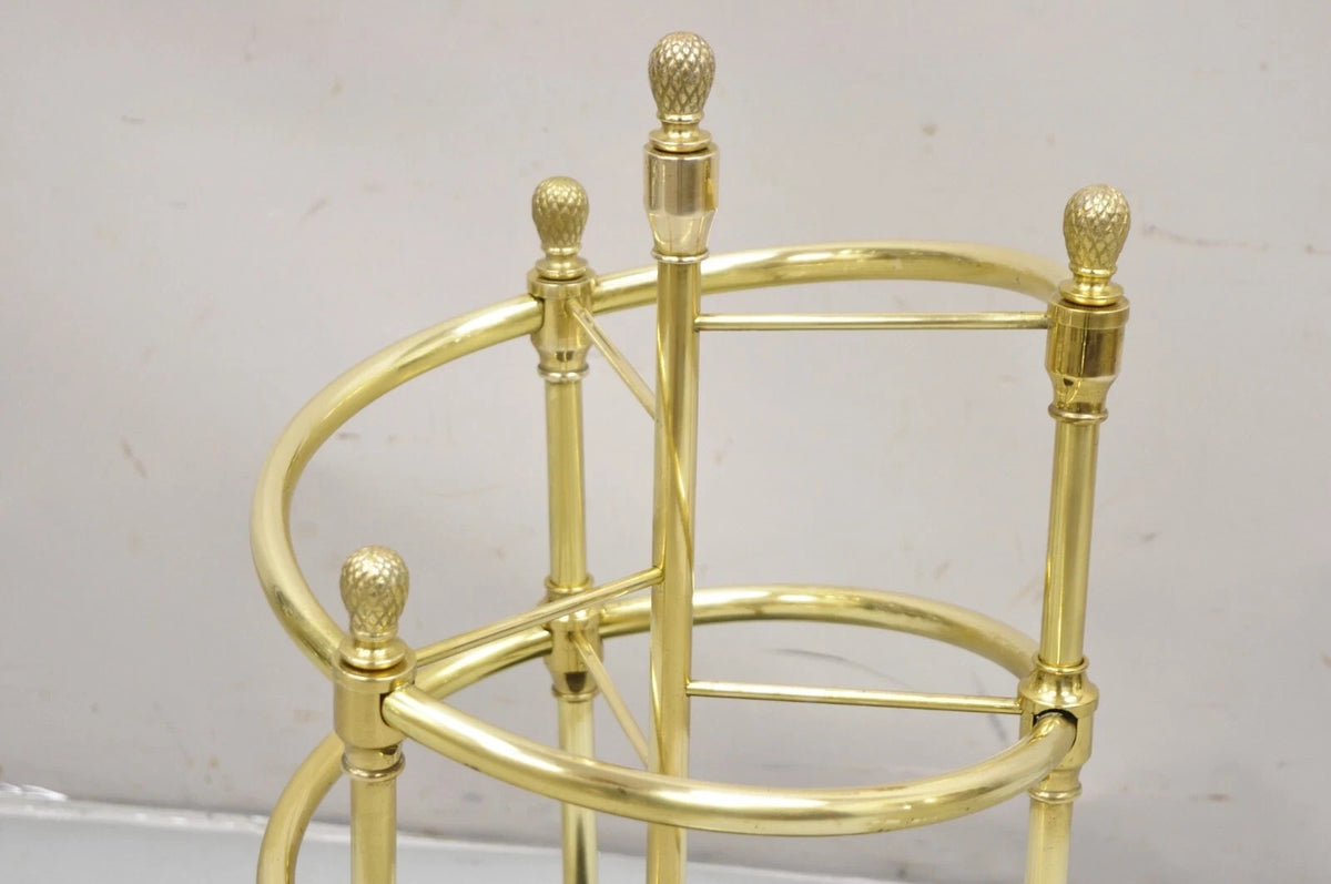 Sarreid LTD Victorian Style Polished Brass Cast Iron Spiral Umbrella Cane Stand