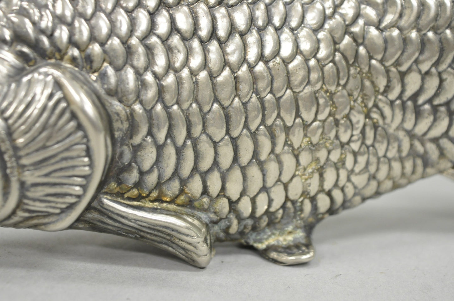 Vintage Italian Hollywood Regency Silver Plated Figural Koi Fish Napkin Holder