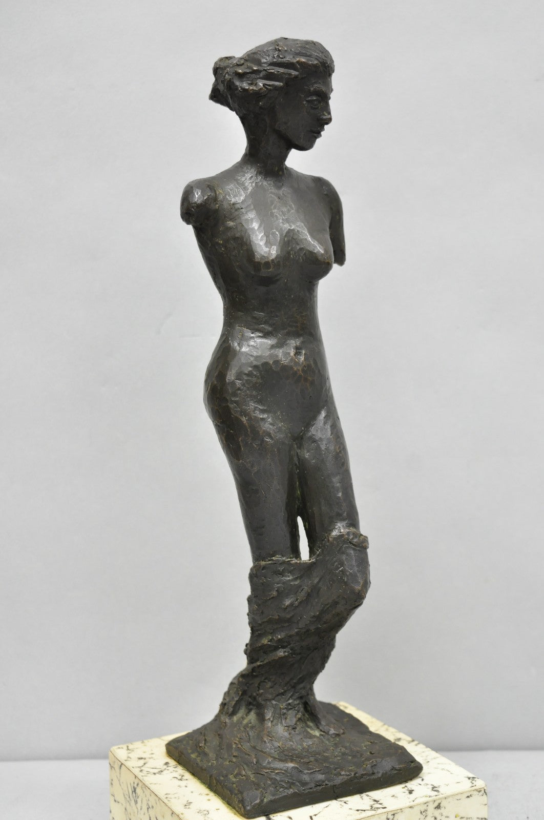 Vintage Mid Century Modern Bronze Nude Woman Sculpture Figure Signed "A RISI"