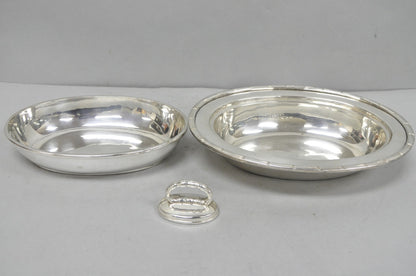 Vintage Hollywood Regency Silver Plated Faux Bamboo Oval Vegetable Serving Dish