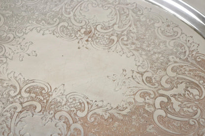 Vintage Rose Point by Wallace 24" Silver Plated Victorian Oval Bar Platter Tray