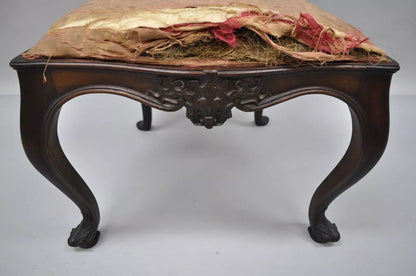 Antique Italian Baroque Carved Walnut Dining Chair French Style w/ Finished Back